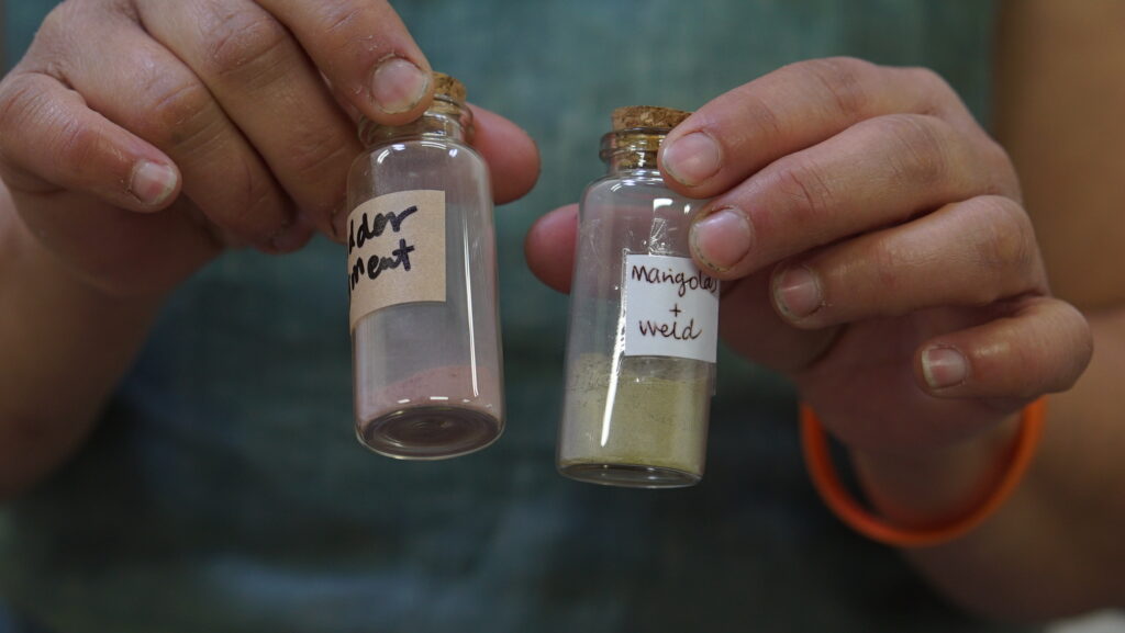 Bottles of plant based pigment